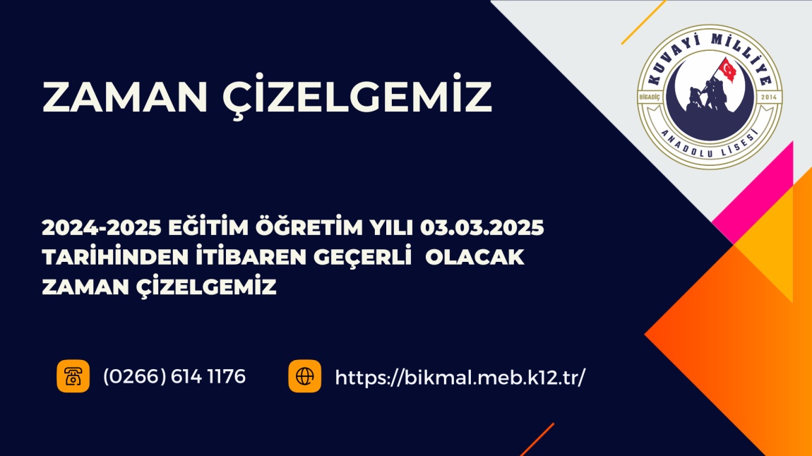 ZAMAN ÇİZELGEMİZ GÜNCELLENDİ